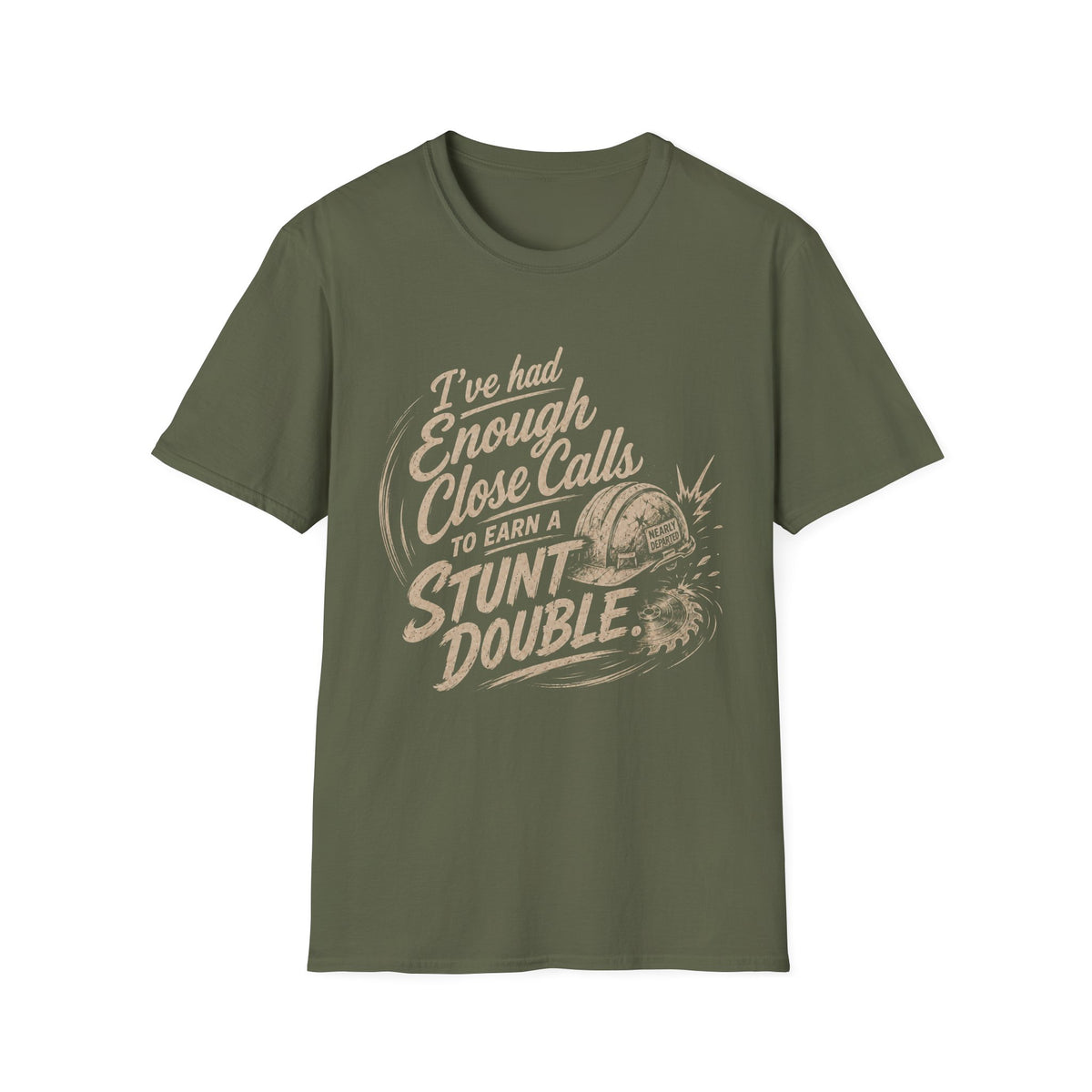 Stunt Double T-Shirt — "I've Had Enough Close Calls to Earn a Stunt Double" Vintage Graphic