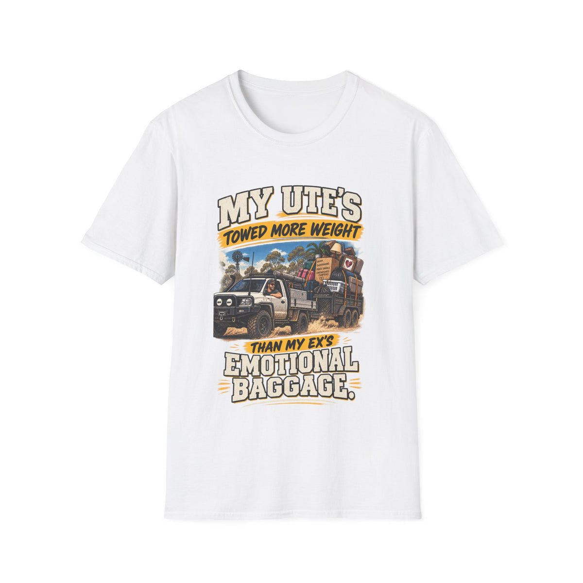 Ute T-Shirt – "My Ute's Towed More Weight Than My Ex's Emotional Baggage" Truck Graphic Tee