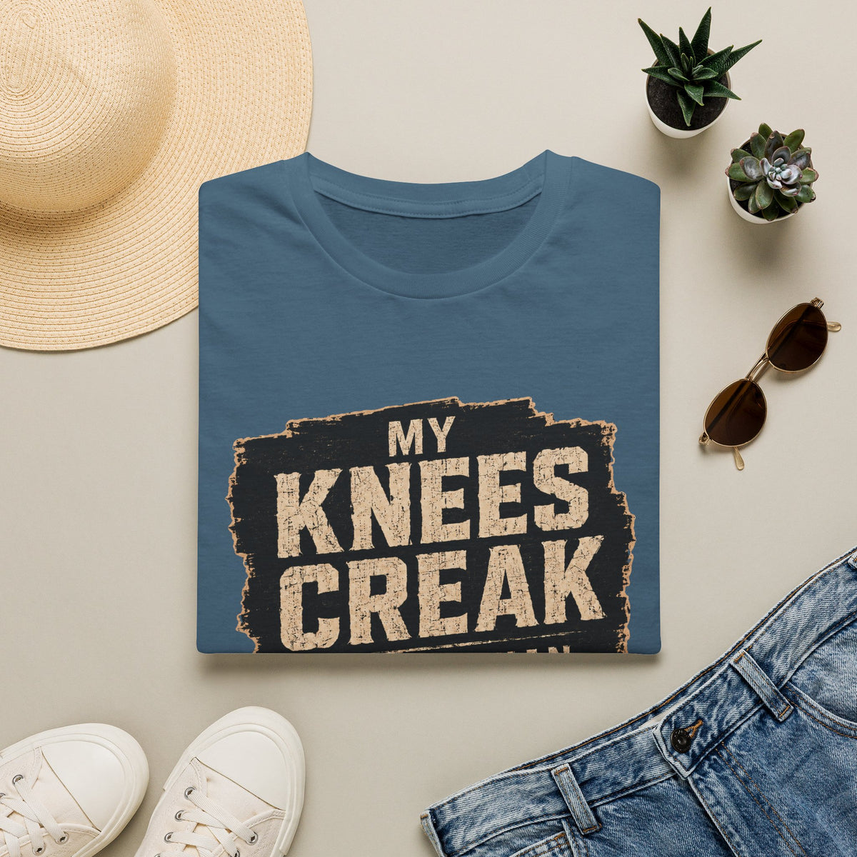 My Knees Creak Louder Than The Scaffolding Does T-Shirt — Funny Handyman Construction Tee