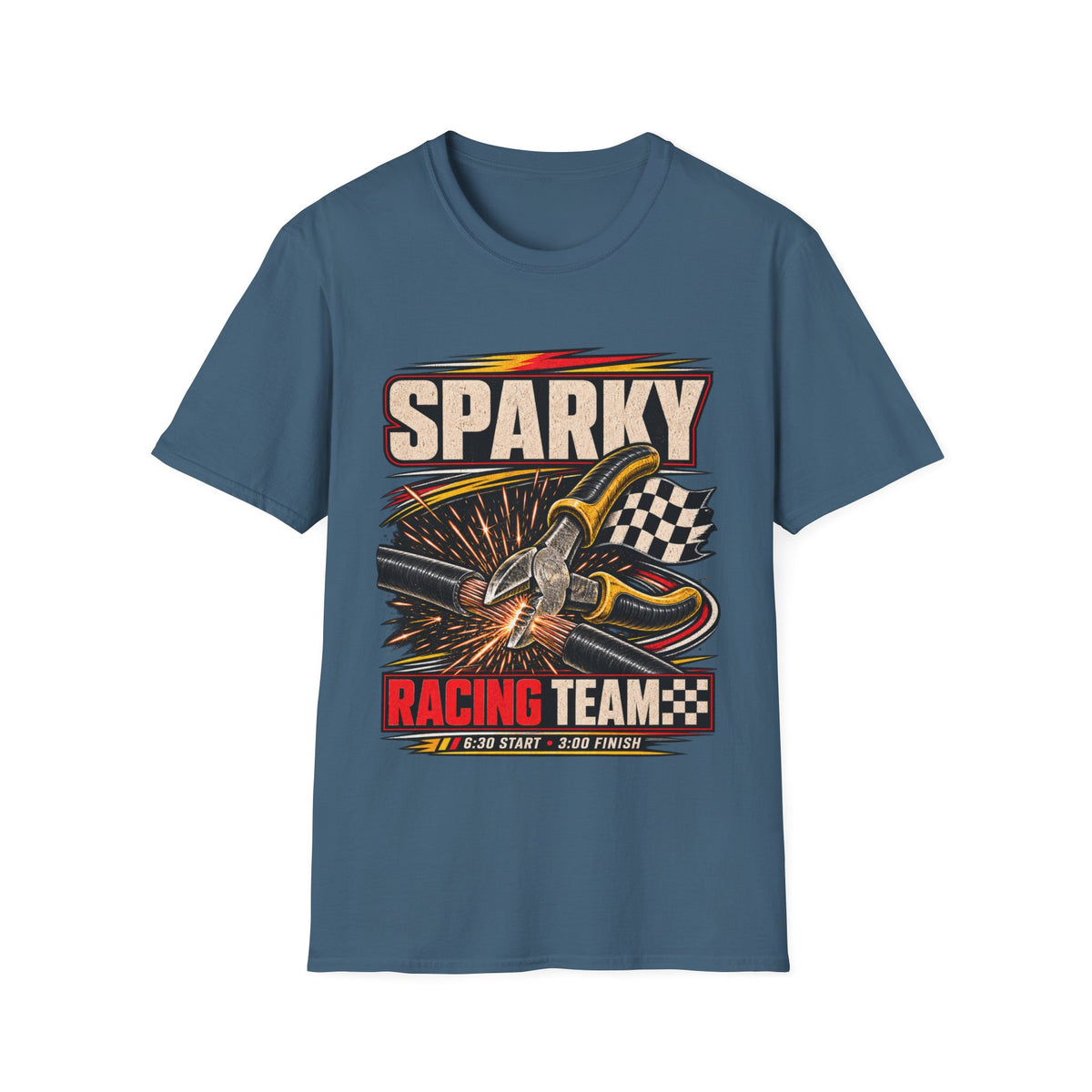 Sparky Racing Team T‑Shirt — Vintage Motorcycle Racing Graphic Tee