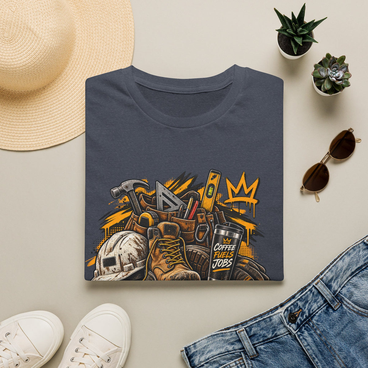 Urban Explorer T-Shirt — Street Gear Graphic Tee (Boots, Helmet & Radio)