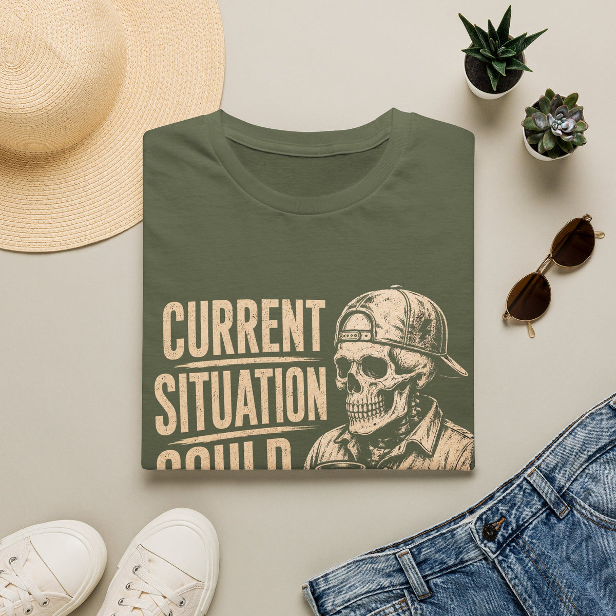 Current Situation Could Be Better Skull T-Shirt