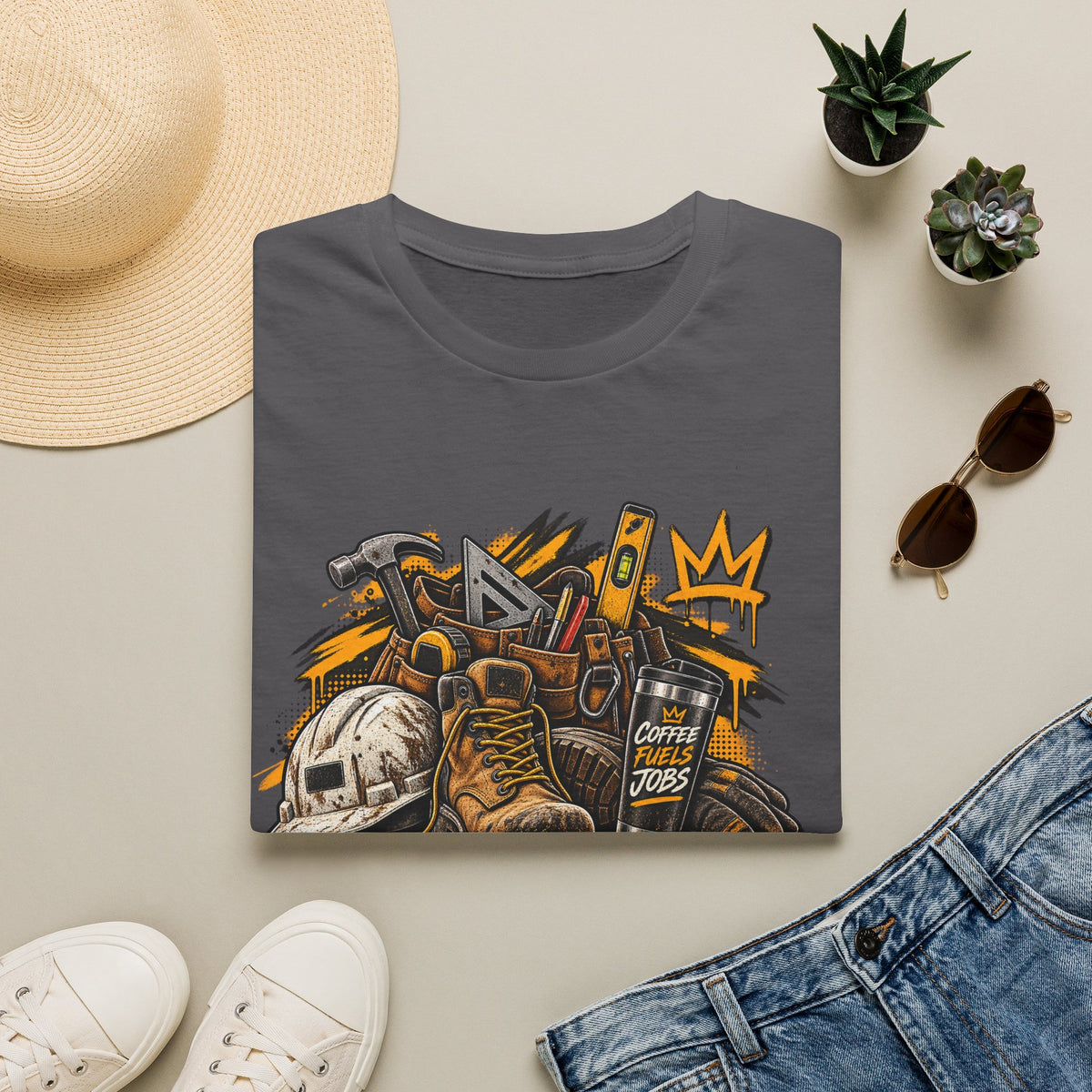 Urban Explorer T-Shirt — Street Gear Graphic Tee (Boots, Helmet & Radio)