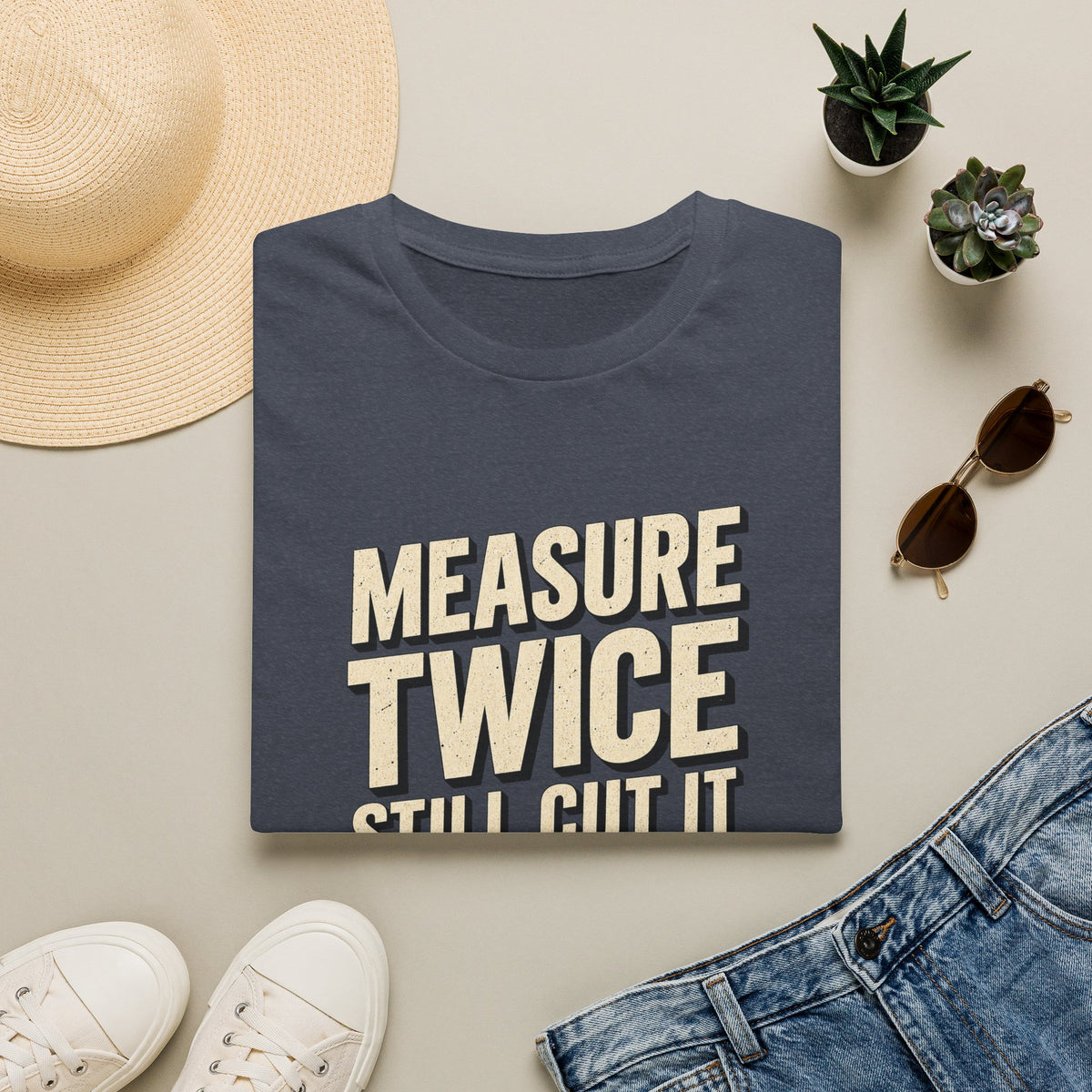 Measure Twice Still Cut It Wrong T-Shirt — Funny Carpenter Woodworker Tee