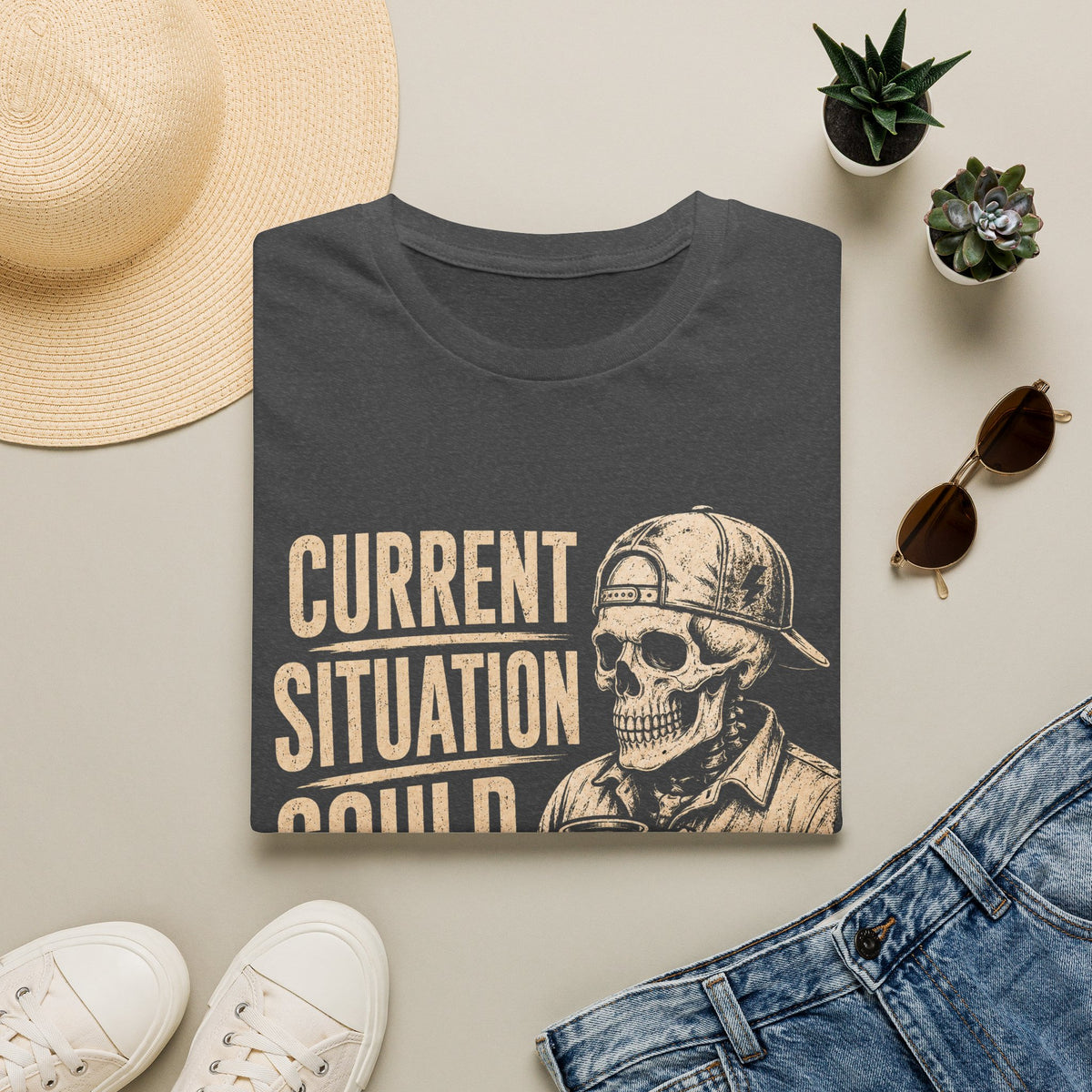 Current Situation Could Be Better Skull T-Shirt
