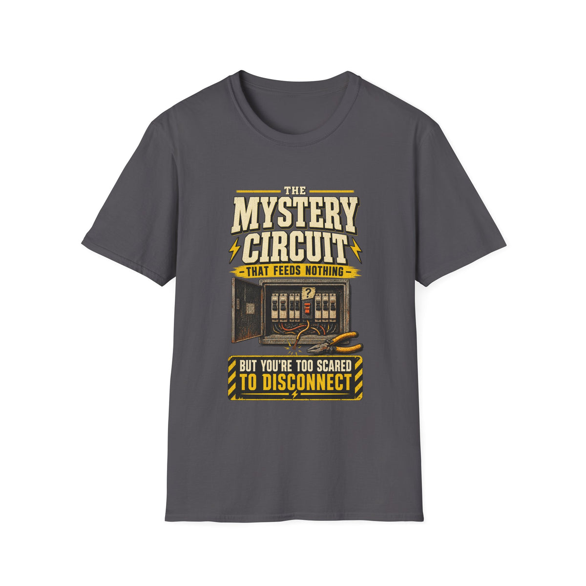 Mystery Circuit T-Shirt — "The Mystery Circuit That Feeds Nothing" Retro Arcade Tee