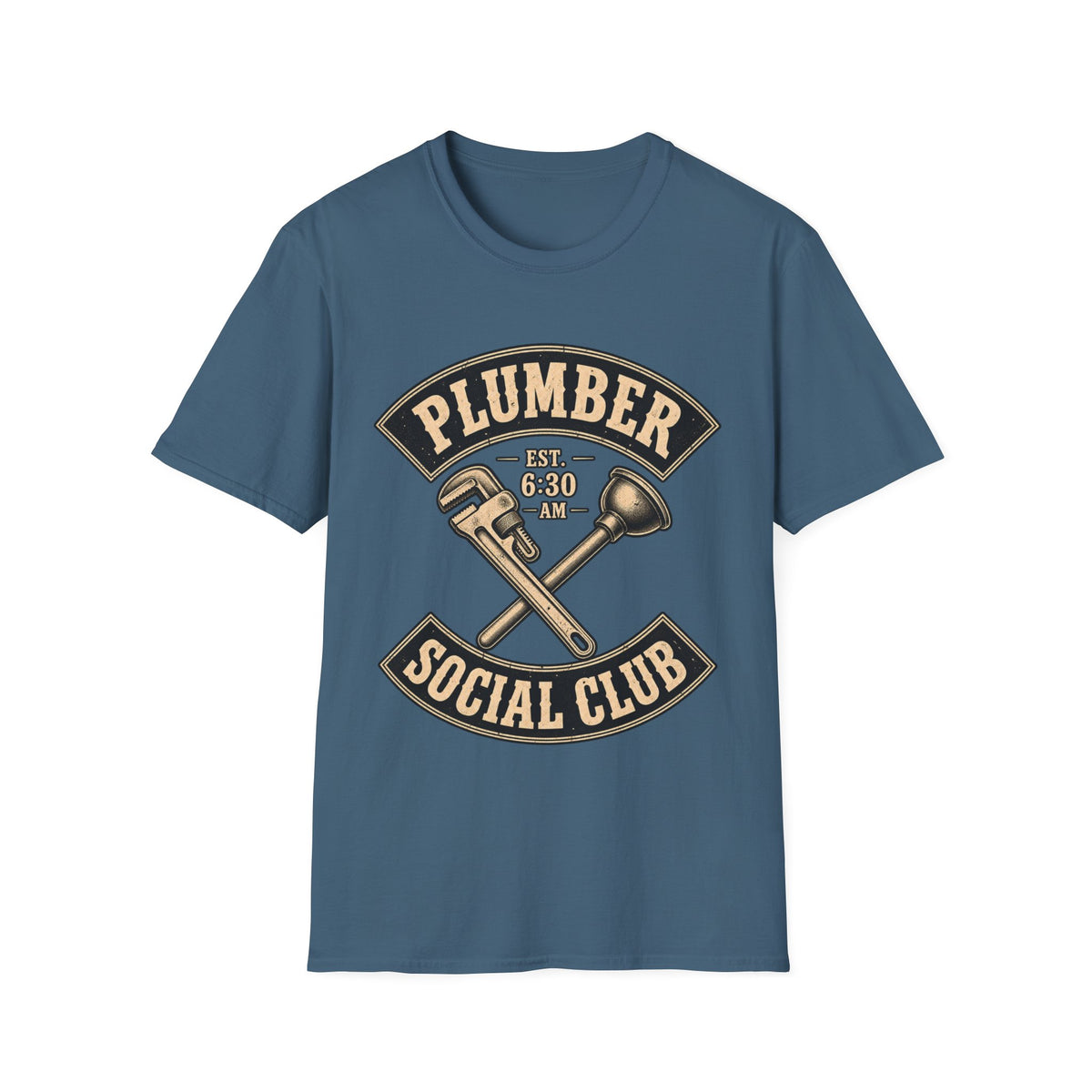 Plumber Social Club T-Shirt — Vintage Plumber Graphic Tee (Est. 6:30 AM)