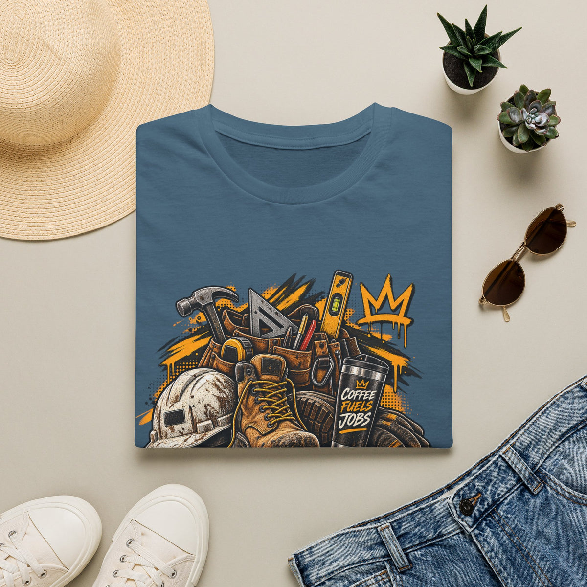 Urban Explorer T-Shirt — Street Gear Graphic Tee (Boots, Helmet & Radio)