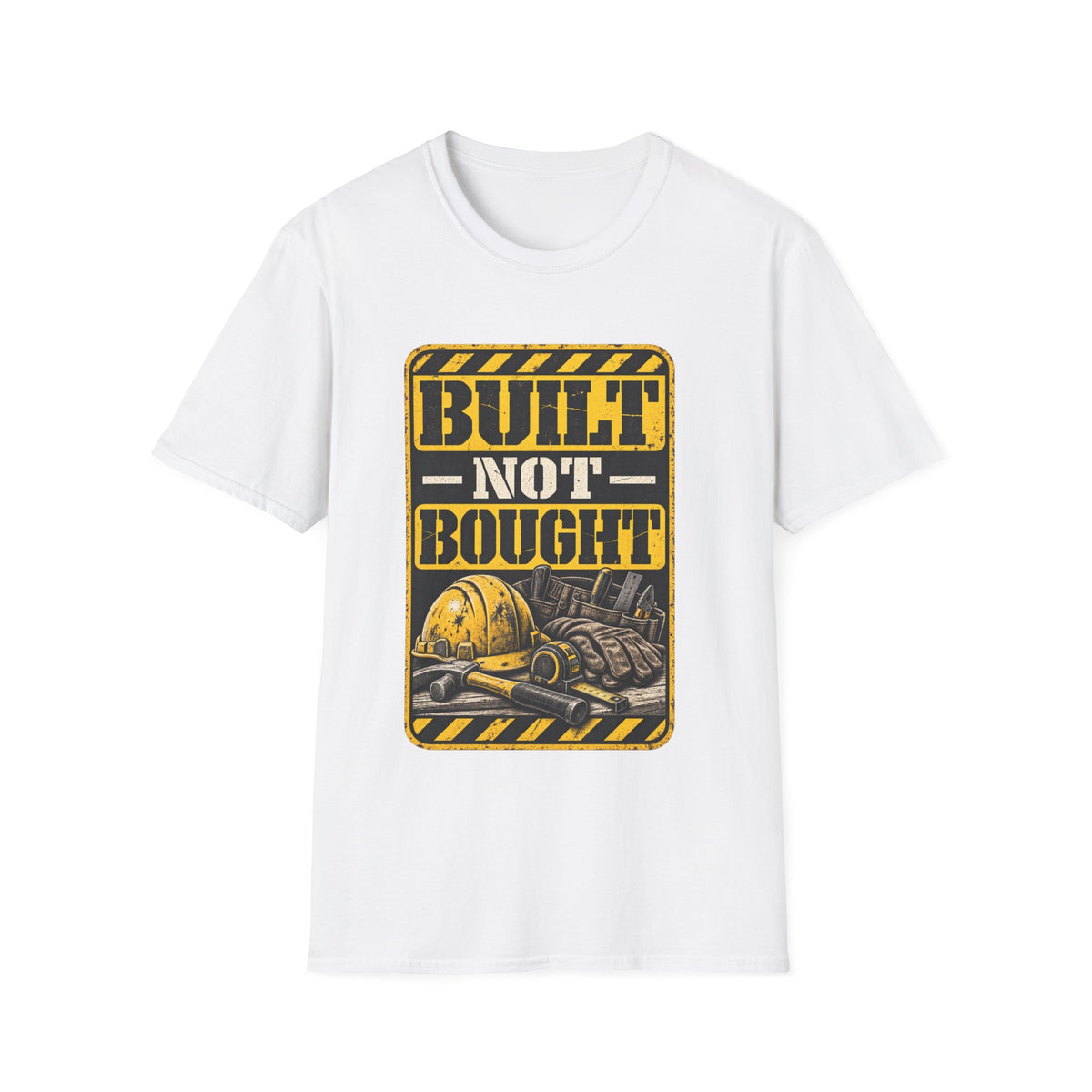 Built Not Bought T‑Shirt — Vintage Construction & Motorcycle Pride Tee