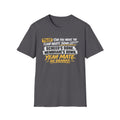 Tiler Quote T‑Shirt — “Can you move the floor waste 50mm left? Screed’s done. Membrane’s down. Yeah mate, no dramas.”