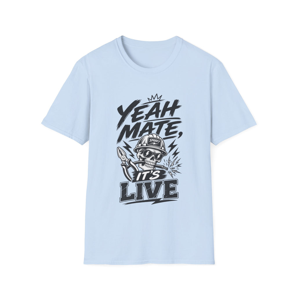 Yeah Mate It's Live T-Shirt — Retro Skull Graphic Tee