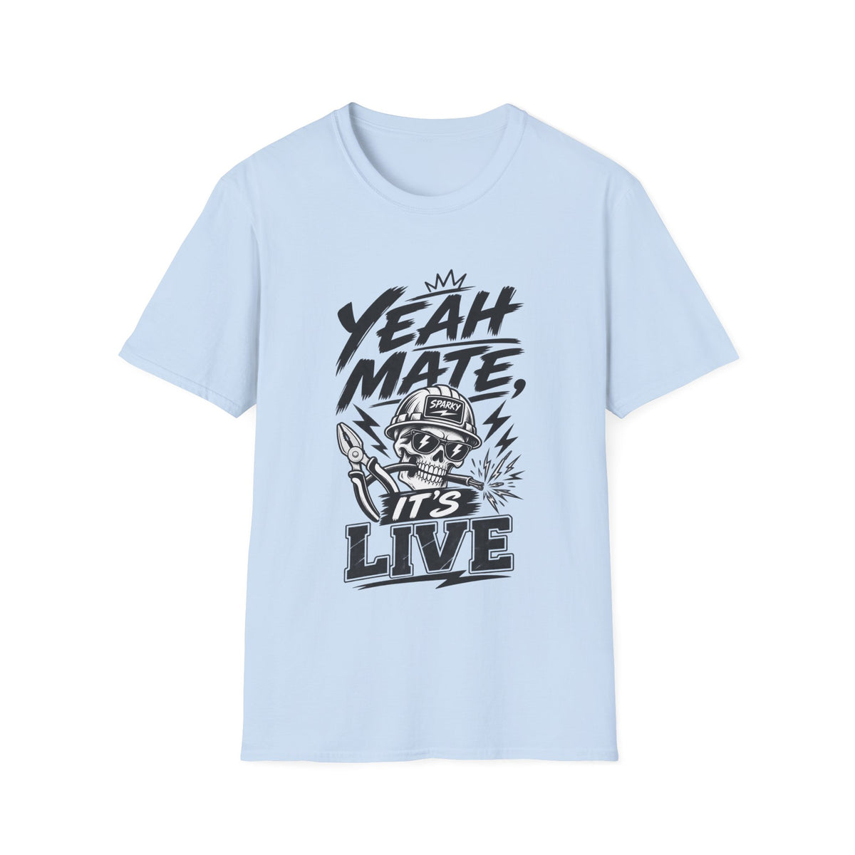 Yeah Mate It's Live T-Shirt — Retro Skull Graphic Tee