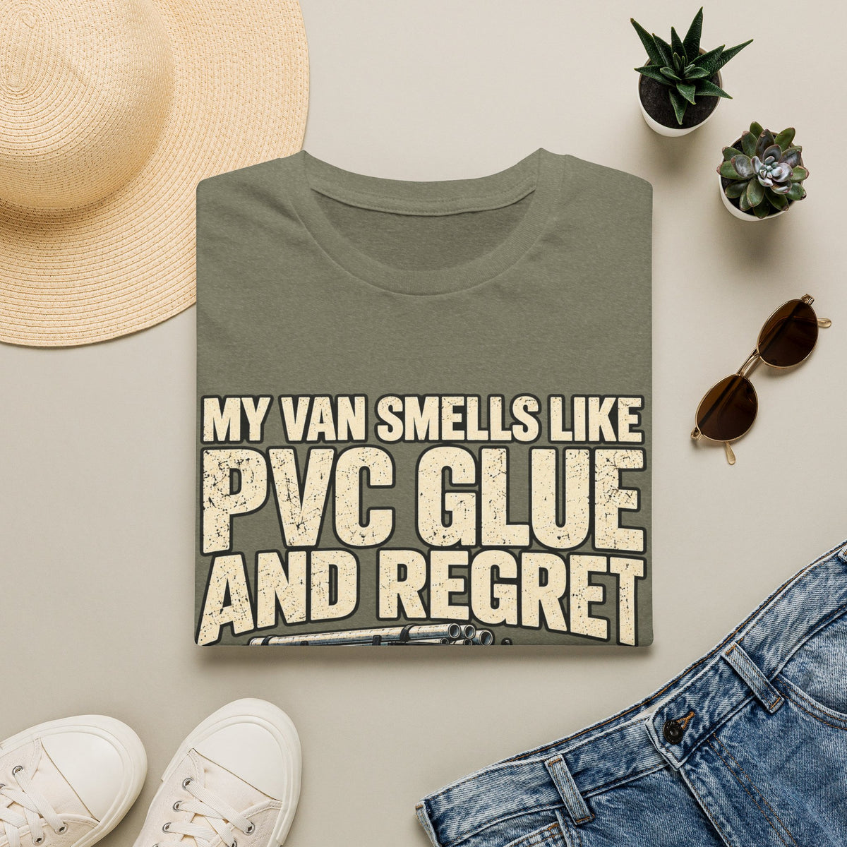PVC Glue and Regret Van T-Shirt — Funny Campervan Mechanic Tee