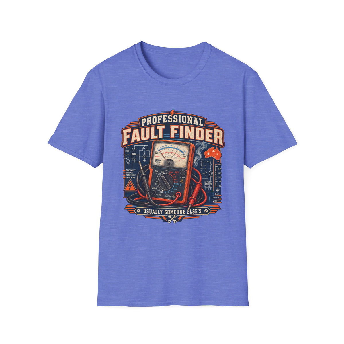 Fault Finder T-Shirt — Professional Electrician Multimeter Vintage Graphic Tee