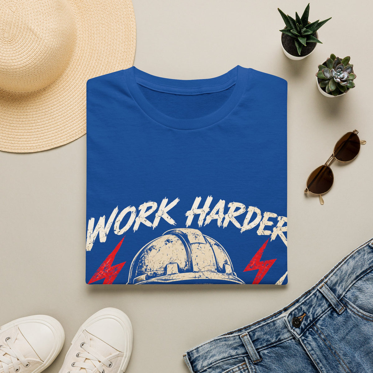 Work Harder Skull Tee — 'Work Harder Stay Dangerous' Graphic T-Shirt for Workers & Mechanics