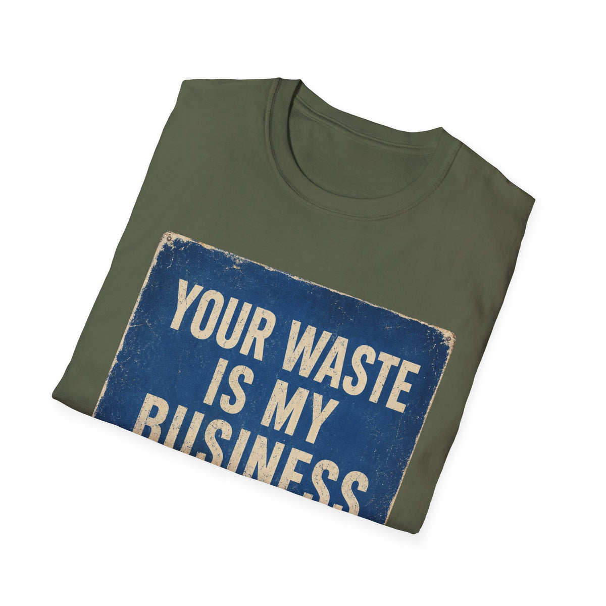 Plumbing T-Shirt — “Your Waste Is My Business” Vintage Service Tee
