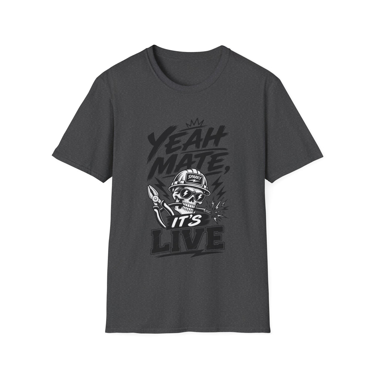 Yeah Mate It's Live T-Shirt — Retro Skull Graphic Tee