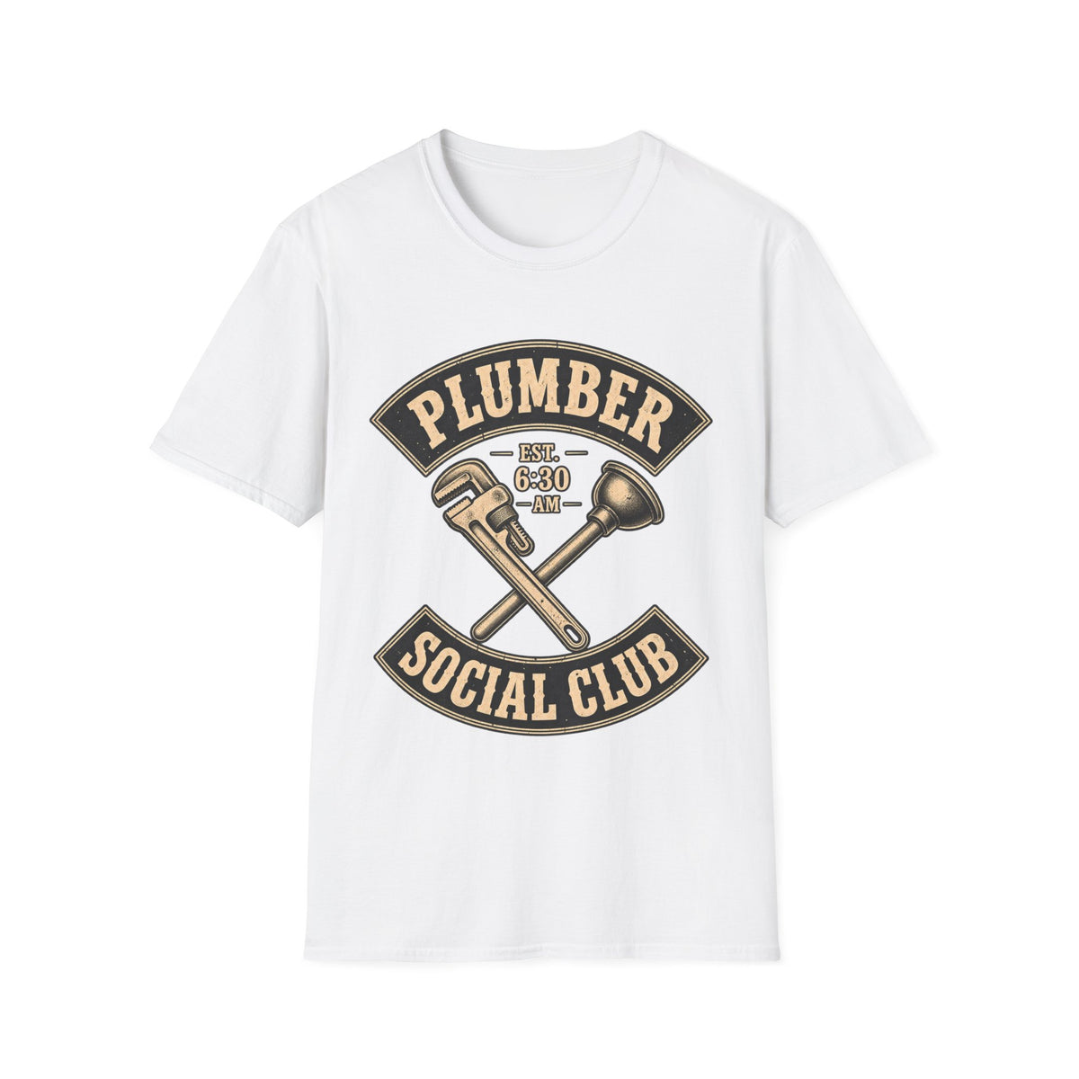 Plumber Social Club T-Shirt — Vintage Plumber Graphic Tee (Est. 6:30 AM)