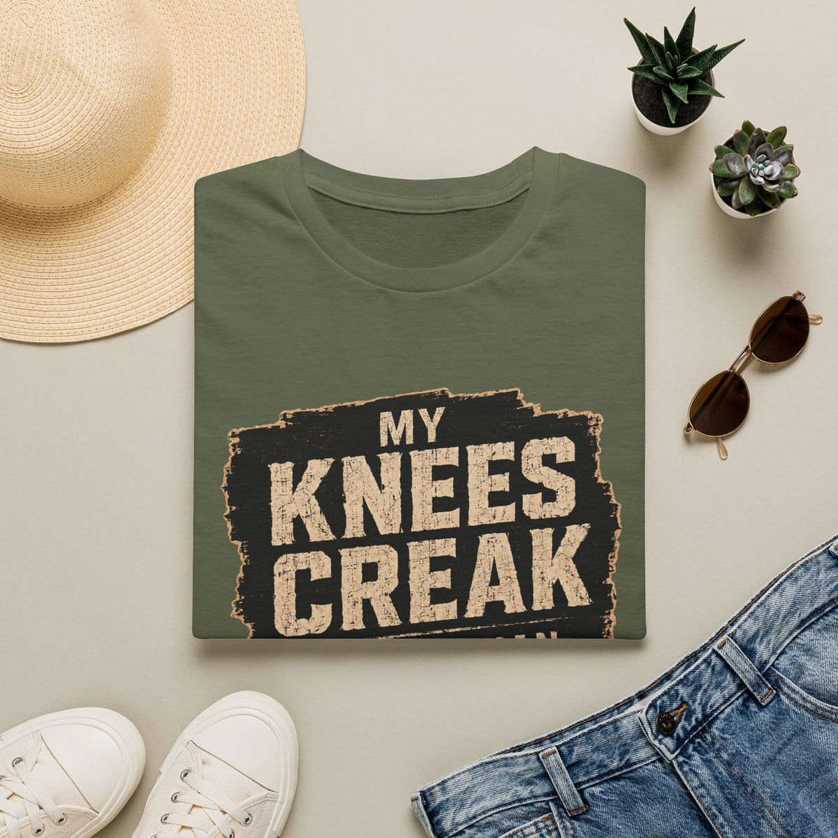My Knees Creak Louder Than The Scaffolding Does T-Shirt — Funny Handyman Construction Tee