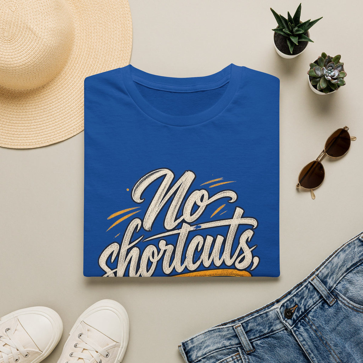 No Shortcuts No Excuses T-Shirt — Motivational Graphic Tee for Fitness & Hustle