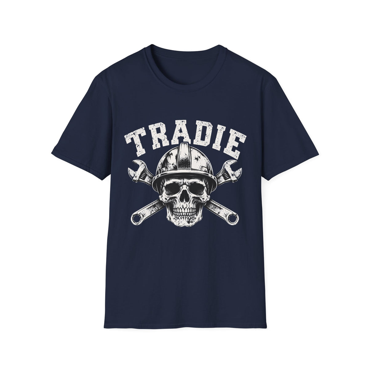 Tradie Skull Helmet Tee — Tradesman Tool Worker T‑Shirt