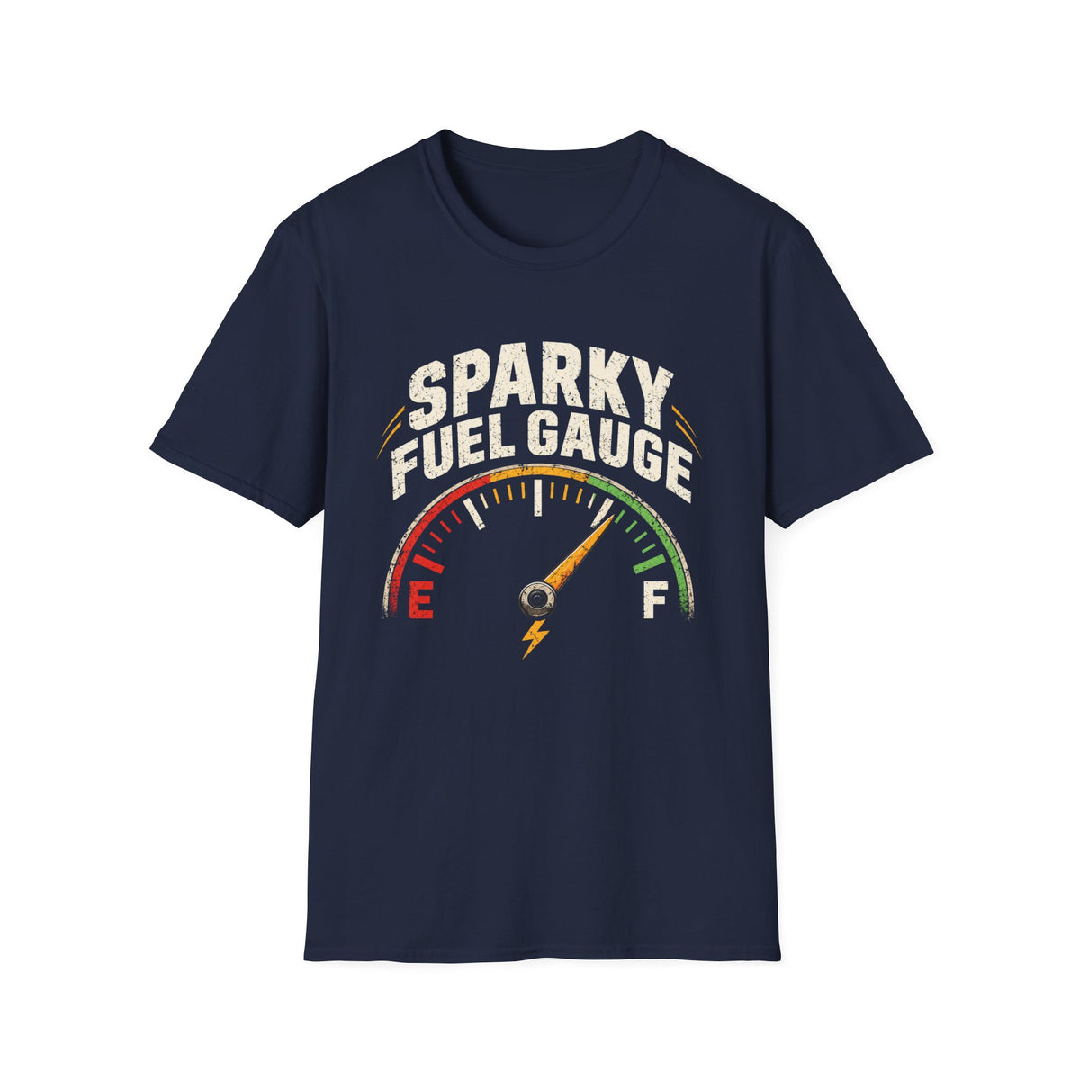 Fuel Gauge T-Shirt — "Sparky Fuel Gauge" Graphic Tee for Mechanics & Car Lovers