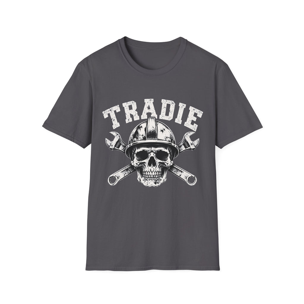 Tradie Skull Helmet Tee — Tradesman Tool Worker T‑Shirt