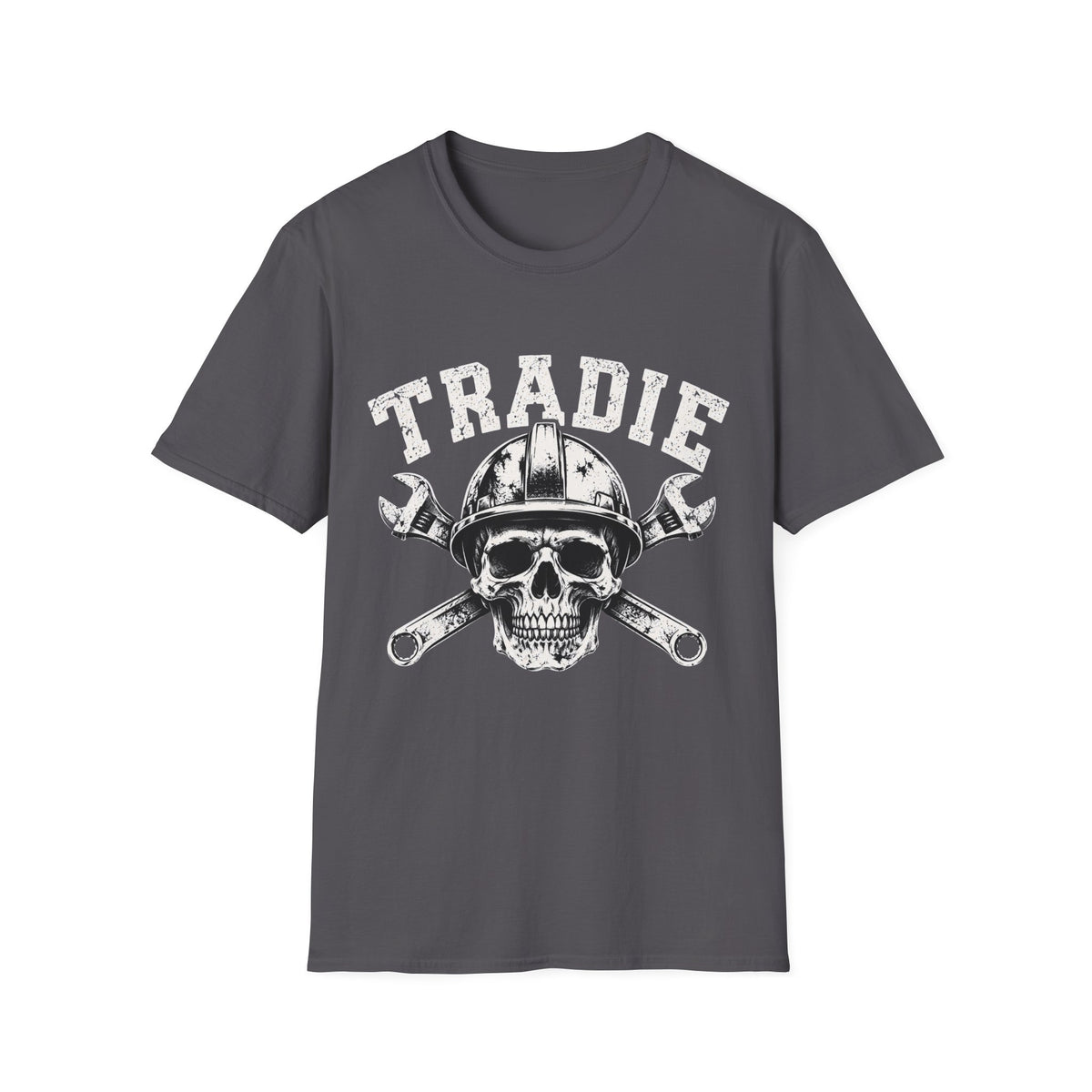 Tradie Skull Helmet Tee — Tradesman Tool Worker T‑Shirt