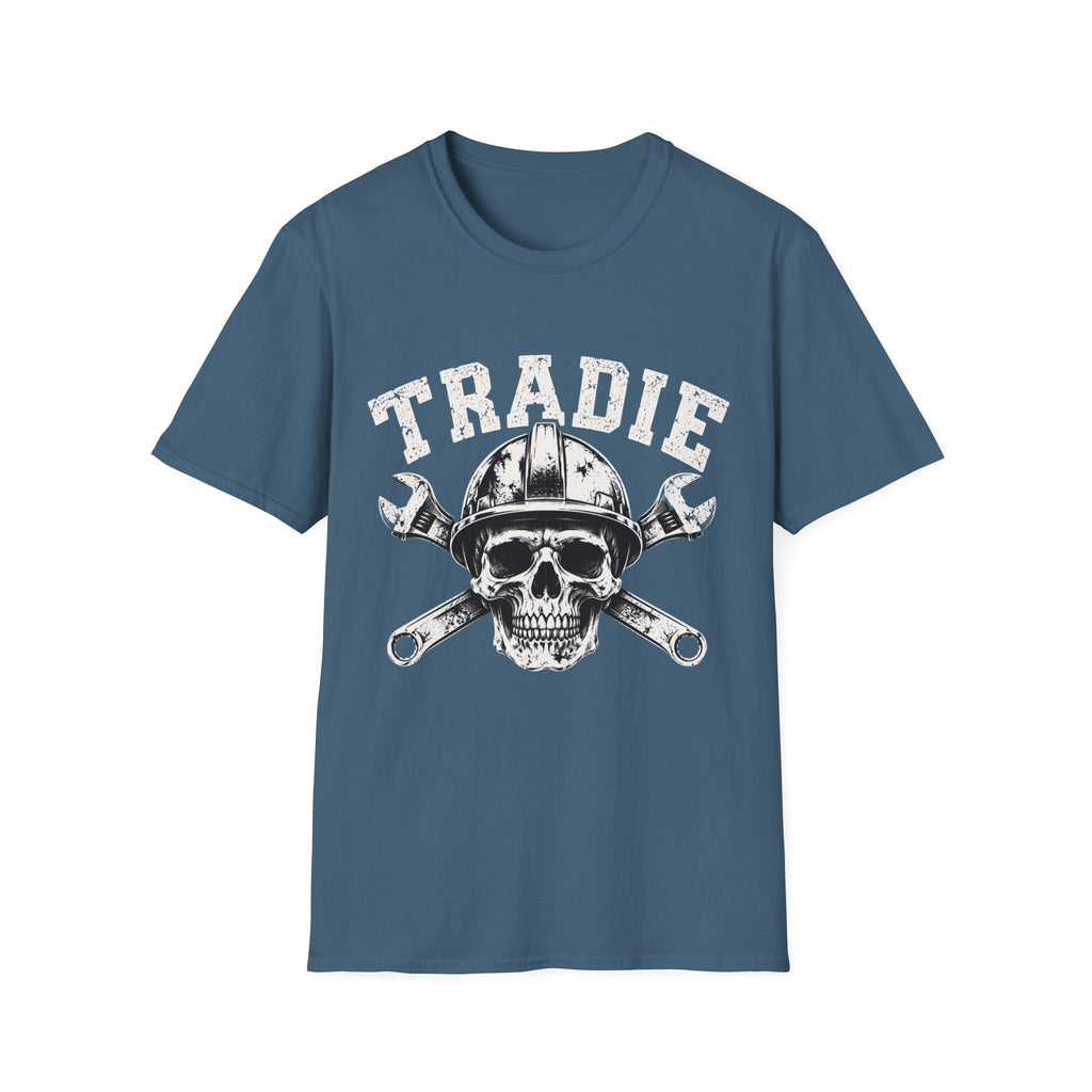 Tradie Skull Helmet Tee — Tradesman Tool Worker T‑Shirt