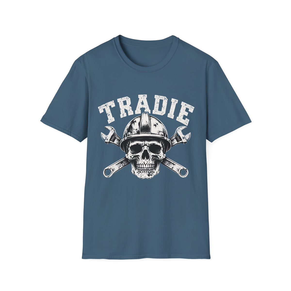 Tradie Skull Helmet Tee — Tradesman Tool Worker T‑Shirt