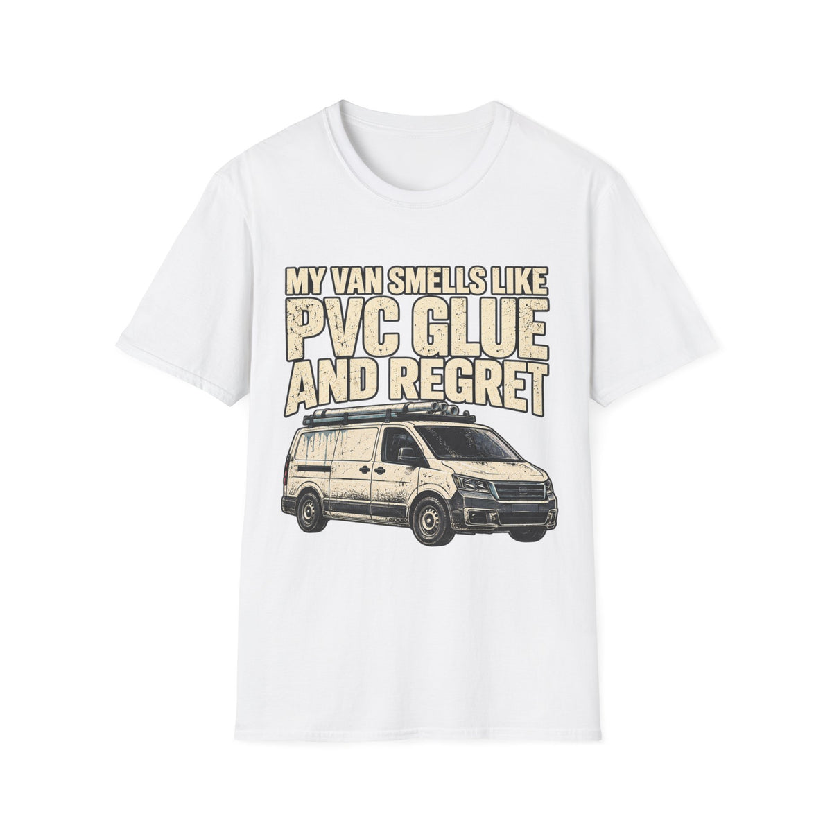 PVC Glue and Regret Van T-Shirt — Funny Campervan Mechanic Tee