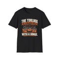 Toolbox Is a Black Hole With a Hinge T-Shirt — Funny Mechanic Carpenter Work Tee