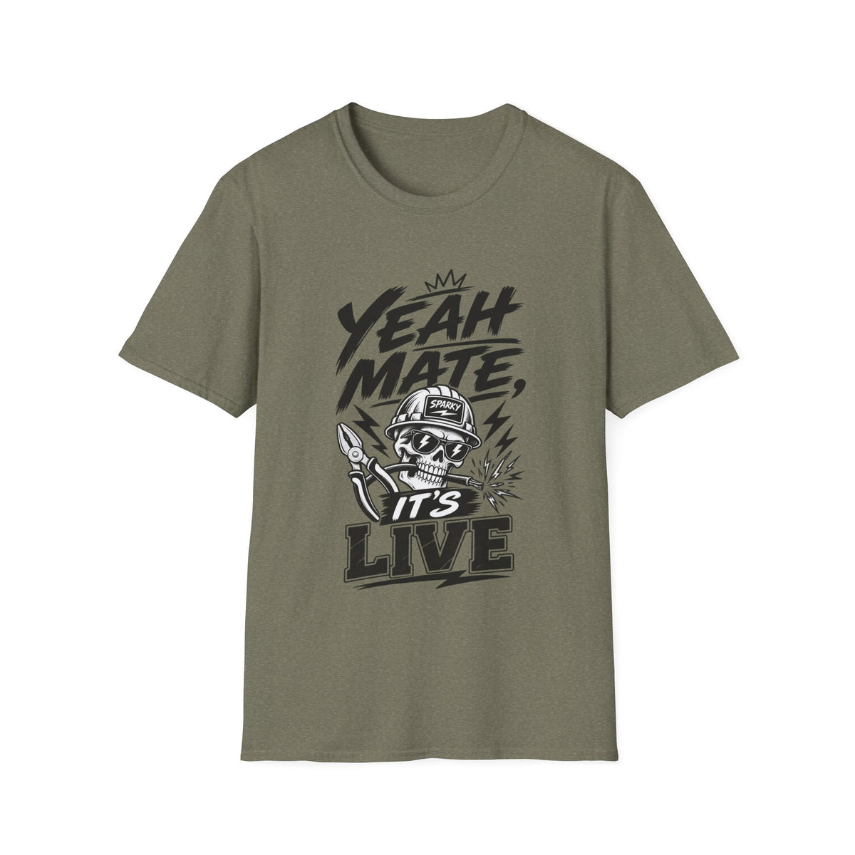 Yeah Mate It's Live T-Shirt — Retro Skull Graphic Tee
