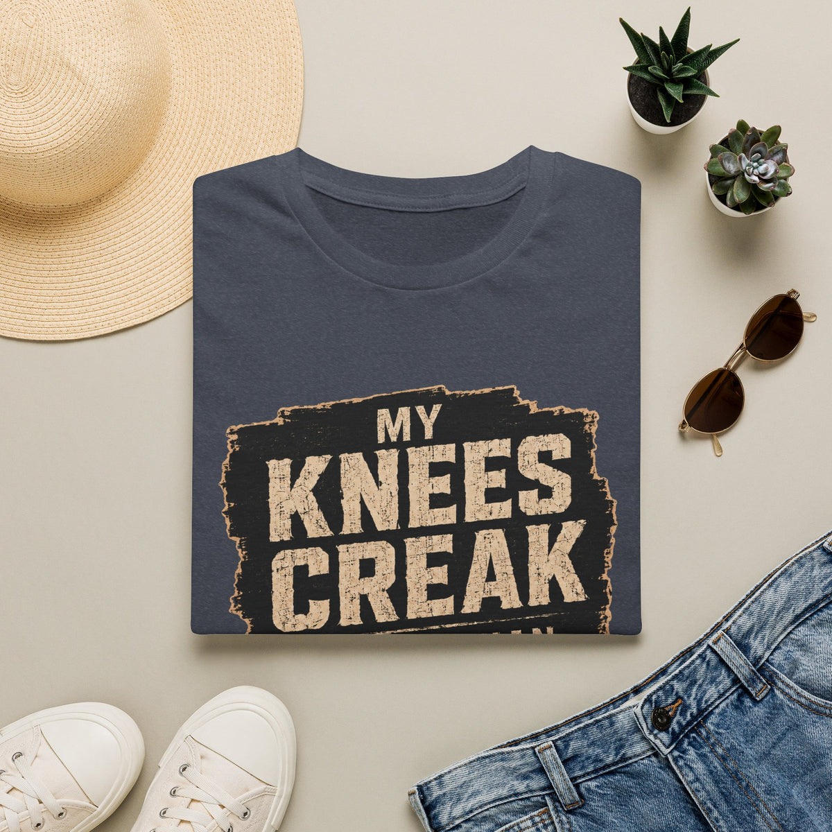 My Knees Creak Louder Than The Scaffolding Does T-Shirt — Funny Handyman Construction Tee